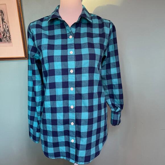Vineyard Vines Relaxed Fit Performance Button-Up 2 Blue Buffalo Plaid Flannel - Picture 2 of 12